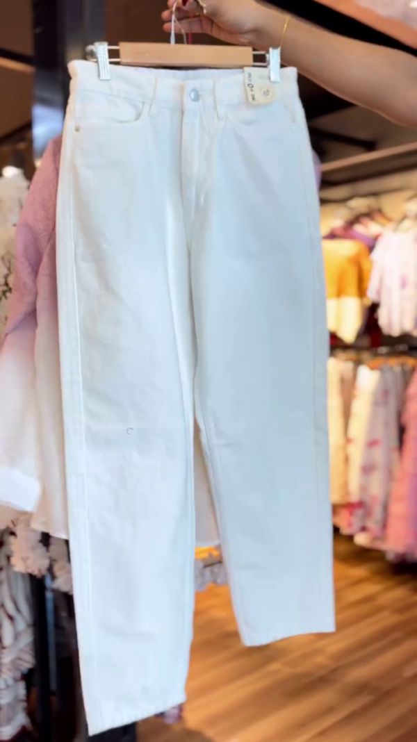 Ombre Pink & White Sheer Button-Up Shirt with White Inner Tank and Tapered Trousers 🌷👔 - Image 2
